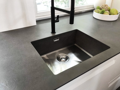 solid worktop with sink