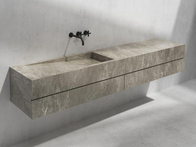 Wall-mounted single washbasin