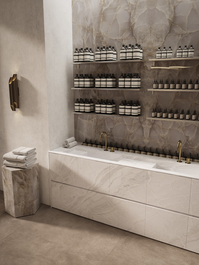 Klimt & Paradise White Bookmatched