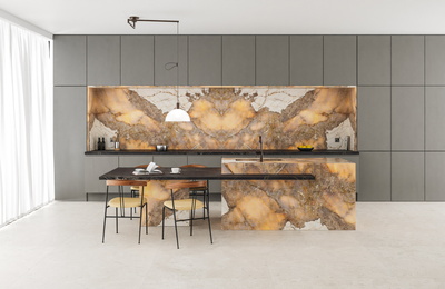 Golden Ambra Bookmatched