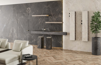 Ebony Bookmatched & Provence - Roccia Pearl