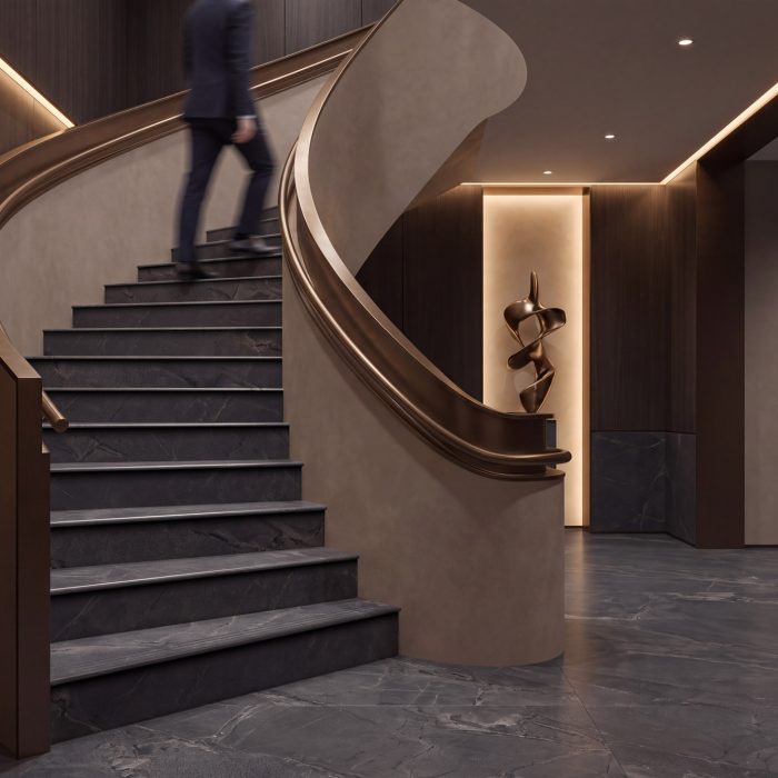 Porcelain steps, treads and staircases