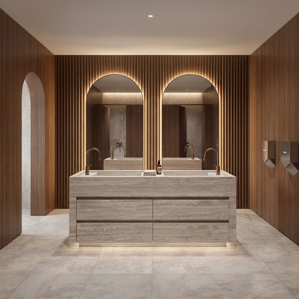 bathroom vanities cladded porcelain slab