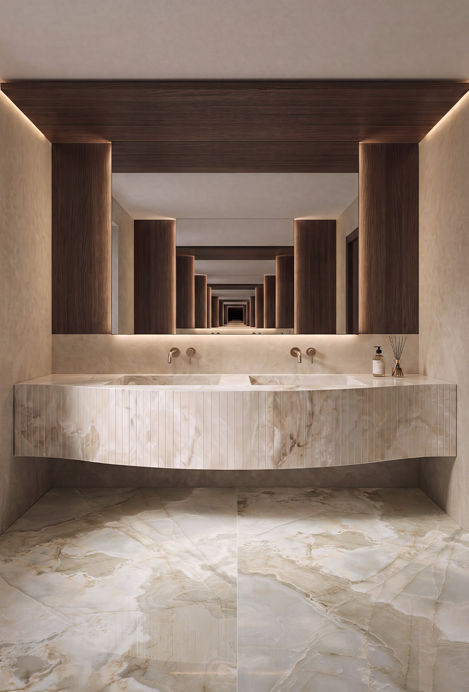bathroom vanity unit cladded porcelain