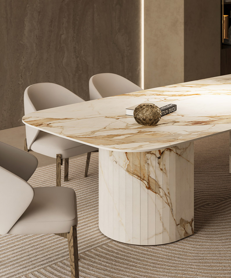 custom dining table porcelain slab